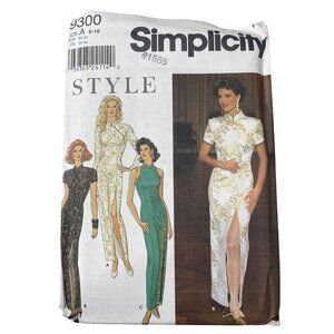 Simplicity 9300 Sewing Pattern Size A 6-16 Fitted Dresses Mandarin Collar UNCUT